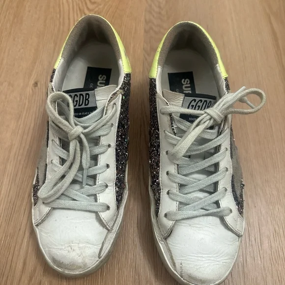 Golden goose rainbow Glitter Star Sneakers with Neon Accents